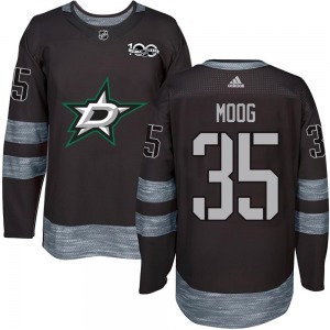 Adult Authentic Dallas Stars Andy Moog Black 1917-2017 100th Anniversary Official Jersey