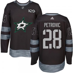 Adult Authentic Dallas Stars Alexander Petrovic Black 1917-2017 100th Anniversary Official Jersey