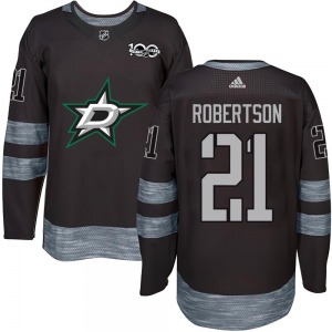 Adult Authentic Dallas Stars Jason Robertson Black 1917-2017 100th Anniversary Official Jersey