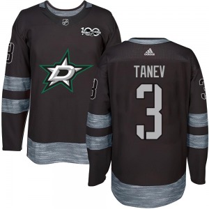 Adult Authentic Dallas Stars Chris Tanev Black 1917-2017 100th Anniversary Official Jersey