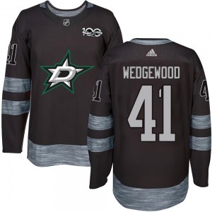 Adult Authentic Dallas Stars Scott Wedgewood Black 1917-2017 100th Anniversary Official Jersey