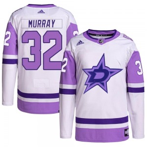 Adult Authentic Dallas Stars Matt Murray White/Purple Hockey Fights Cancer Primegreen Official Adidas Jersey