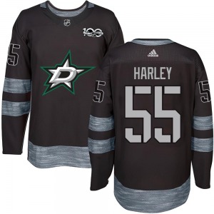 Youth Authentic Dallas Stars Thomas Harley Black 1917-2017 100th Anniversary Official Jersey