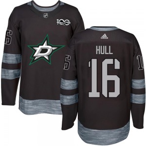 Youth Authentic Dallas Stars Brett Hull Black 1917-2017 100th Anniversary Official Jersey