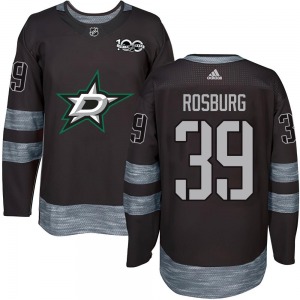 Youth Authentic Dallas Stars Jerad Rosburg Black 1917-2017 100th Anniversary Official Jersey
