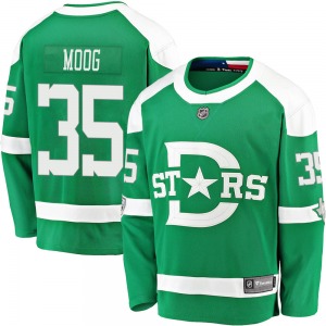 Youth Breakaway Dallas Stars Andy Moog Green 2020 Winter Classic Official Fanatics Branded Jersey