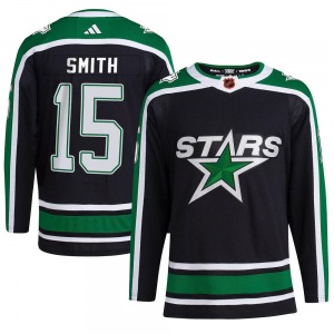 Adult Authentic Dallas Stars Bobby Smith Black Reverse Retro 2.0 Official Adidas Jersey