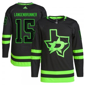 Adult Authentic Dallas Stars Jamie Langenbrunner Black Alternate Primegreen Pro Official Adidas Jersey
