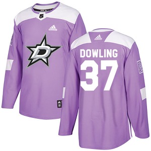 Youth Authentic Dallas Stars Justin Dowling Purple Fights Cancer Practice Official Adidas Jersey