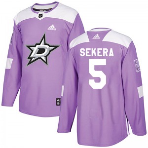 Youth Authentic Dallas Stars Andrej Sekera Purple Fights Cancer Practice Official Adidas Jersey