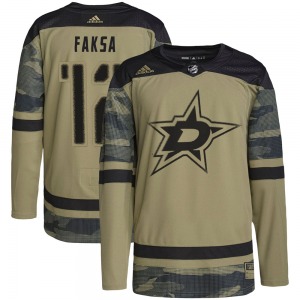 Youth Authentic Dallas Stars Radek Faksa Camo Military Appreciation Practice Official Adidas Jersey