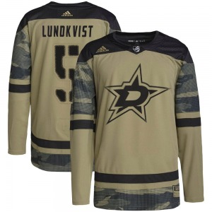 Youth Authentic Dallas Stars Nils Lundkvist Camo Military Appreciation Practice Official Adidas Jersey