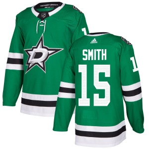 Adult Authentic Dallas Stars Bobby Smith Green Kelly Official Adidas Jersey