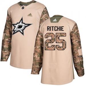 Adult Authentic Dallas Stars Brett Ritchie Camo Veterans Day Practice Official Adidas Jersey