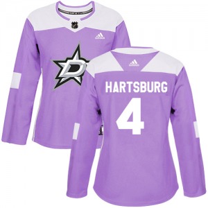 Women's Authentic Dallas Stars Craig Hartsburg Purple Fights Cancer Practice Official Adidas Jersey