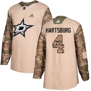 Adult Authentic Dallas Stars Craig Hartsburg Camo Veterans Day Practice Official Adidas Jersey