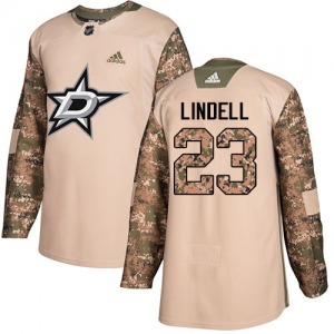 Youth Authentic Dallas Stars Esa Lindell Camo Veterans Day Practice Official Adidas Jersey