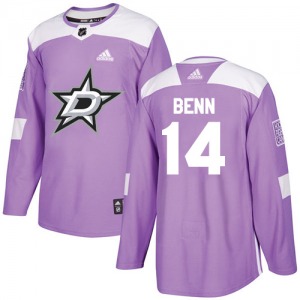 Adult Authentic Dallas Stars Jamie Benn Purple Fights Cancer Practice Official Adidas Jersey