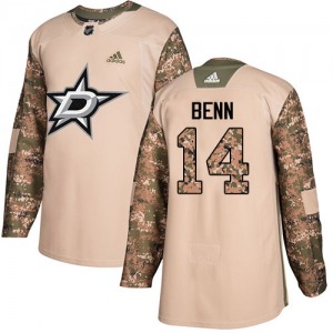 Adult Authentic Dallas Stars Jamie Benn Camo Veterans Day Practice Official Adidas Jersey