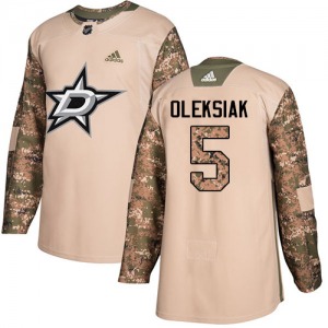 Youth Authentic Dallas Stars Jamie Oleksiak Camo Veterans Day Practice Official Adidas Jersey