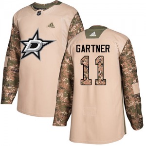 Youth Authentic Dallas Stars Mike Gartner Camo Veterans Day Practice Official Adidas Jersey