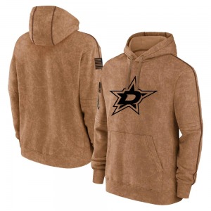 Adult Dallas Stars Brown 2023 Salute to Service Club Pullover Hoodie