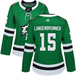 Women's Authentic Dallas Stars Jamie Langenbrunner Green Home Official Adidas Jersey