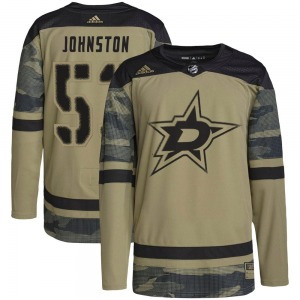 Youth Authentic Dallas Stars Wyatt Johnston Camo Military Appreciation Practice Official Adidas Jersey